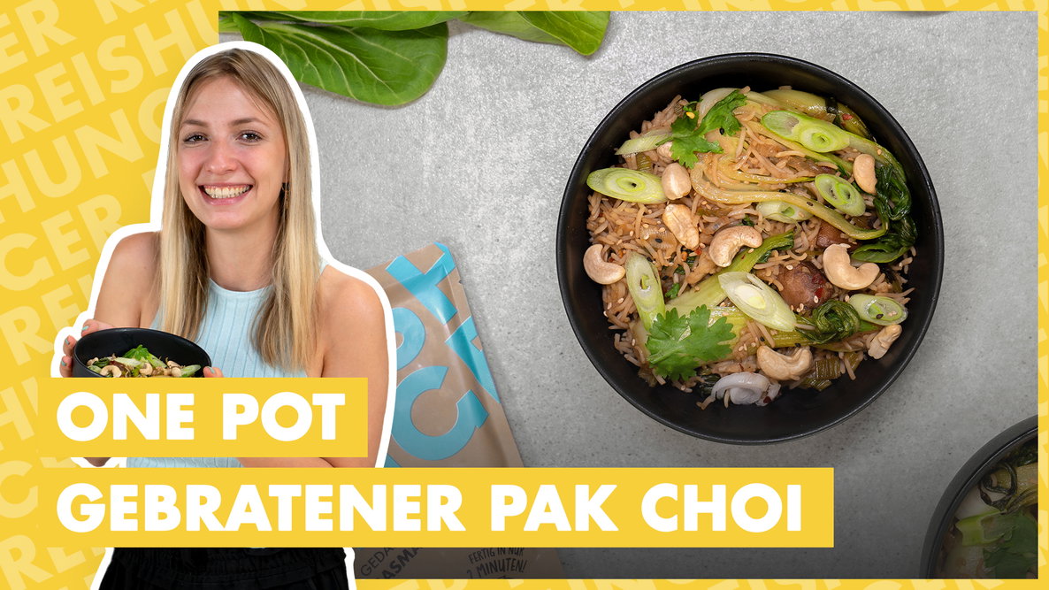 Gebratener Pak Choi mit Reis